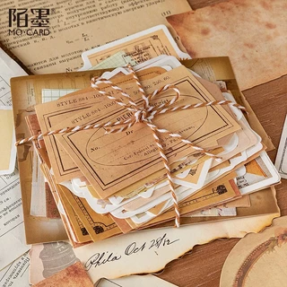 Set 100 Tờ Giấy Trang Trí Sổ Tay / Nhật Ký / Sổ Ghi Chép Diy Phong Cách Retro Vintage