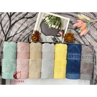 Khăn mặt sợi sồi cao cấp G7, 30x50cm, 75 gram, 100% sợi sồi, Cotton Nguyên Sinh