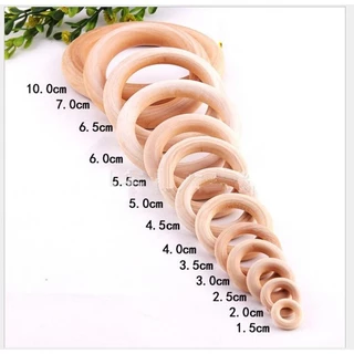 10 cái khoen vòng gỗ đủ size 1.5-2-2.5-3-3.5-4-4.5-5-5.5-6-6.5-7-7.5-8-9-10cm