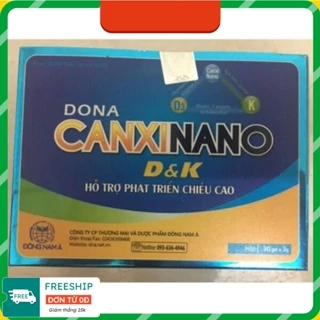 [Nhà thuốc HCM]- gói Bổ Sung canxi - Dona Canxi Nano D&K Hỗ Trợ Tăng Chiều Cao -Hộp 30 Gói