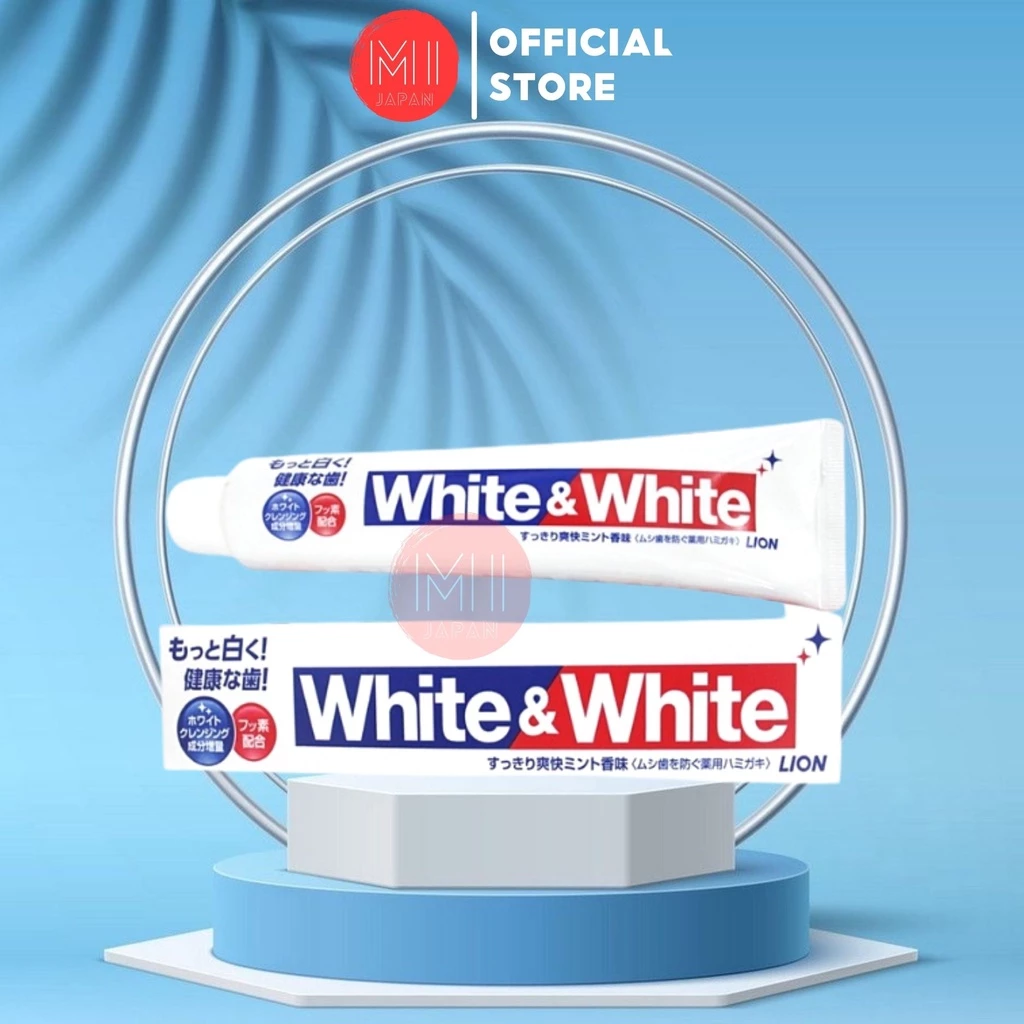 Kem đánh răng White & White Lion Nhật Bản làm trắng răng, hơi thở thơm mát - Tuýp 150g