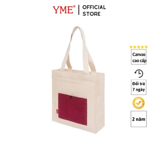 Túi tote vải canvas cao cấp Nam Nữ YME đeo vai đi làm đi học đi chơi đựng nhiều đồ bền chắc YTO6