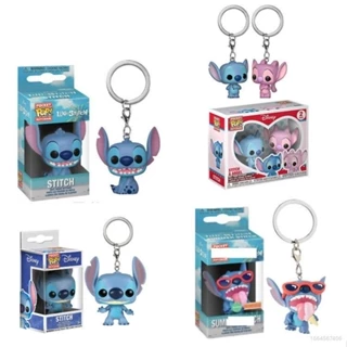 [GR] Cartoon Lilo Stitch Handmade Dolls Keychain Pendant Stitch Angel Funko Pop Pocket Keychain Birthday Decoration