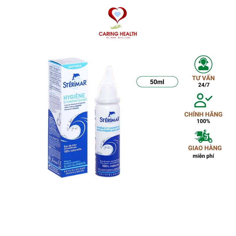 Dung dịch xịt mũi đẳng trương Sterimar Nose Hygiene & Comfort (50ml) dành cho trẻ trên 3 tuổi và người lớn