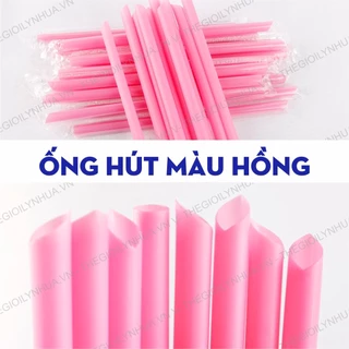 [1Kg = 2 Bịch] Ống hút trà sữa trân châu phi 12, ống hút hồng cao cấp, ống hút có bọc màng & không bọc màng