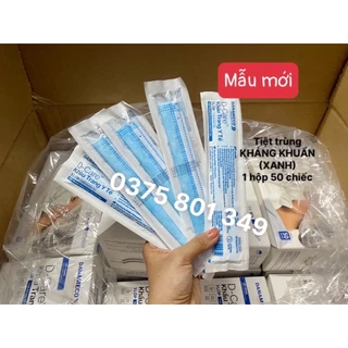 Khẩu trang y tế DANAMECO TIỆT TRÙNG 1 CÁI/GÓI CÓ GIÂÝ LỌC KHÁNG KHUẨN (MÀU XANH) 50 cái/hộp