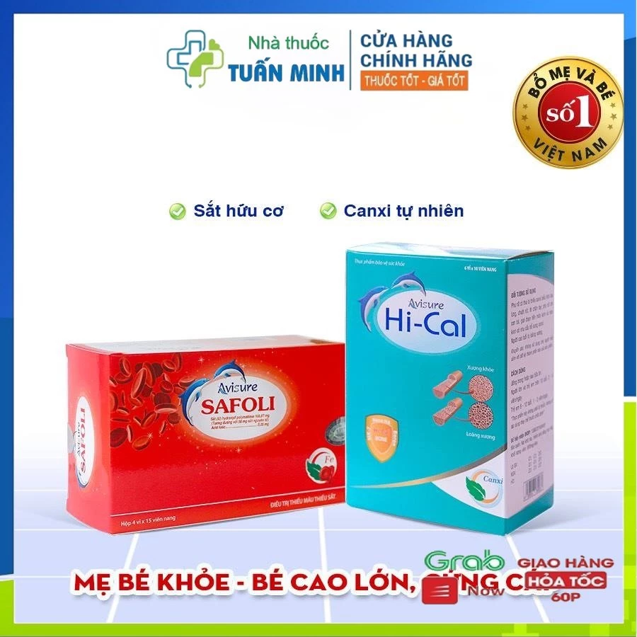 Combo sắt canxi cho bà bầu Avisure 120 viên