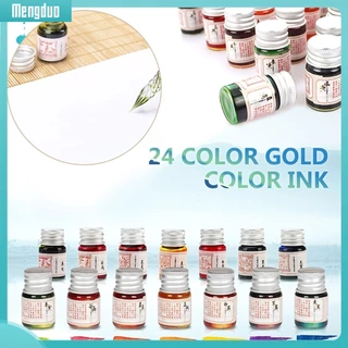 MD❀5ML 24 Colors Calligraphy Writing Painting Fountain Pen Ink with Glitter Powder