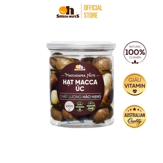 Hạt Macca Úc nứt vỏ tự nhiên Smile Nuts - Hũ 215g tặng kèm đồ tách vỏ