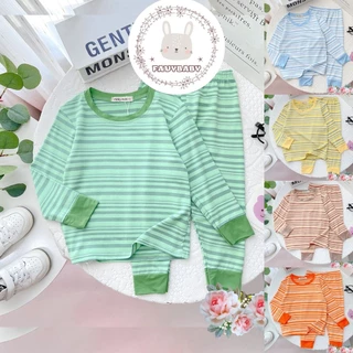 Bộ Dài Tay MINKY MOM Chính Hãng Vải Thun Lạnh Sọc Dệt Visco Mẫu Trơn Cho Bé Đi Học Đi Chơi 0 1 2 3 4 5 Tuổi - Favybaby