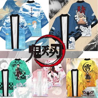 Áo Choàng Kimono Hóa Trang Nhân Vật Anime Demon Slayer Anjiro Kamado Cho Nam Nữ Diy