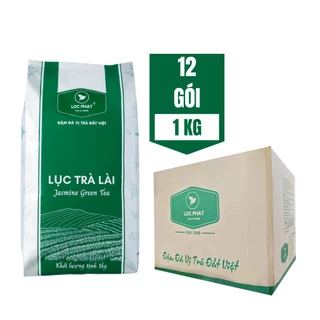 Thùng Lục Trà Lài Lộc Phát - 12 Gói x 1 Kg - Nguyên Liệu Làm Trà Sữa