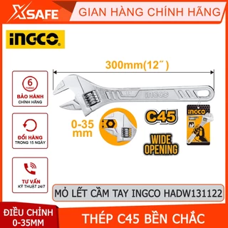 Mỏ lết cầm tay đa năng INGCO 6" 8" 10" 12" hợp kim thép siêu cứng, không gỉ, độ mở tùy chỉnh, sữa chữa tháo mở bulong