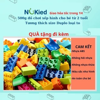 Bộ đồ chơi lắp ráp cho bé sáng tạo, xếp hình size duplo, hạt to không mùi nhựa phù hợp từ 2 đến 6 tuổi_Nukiedvn