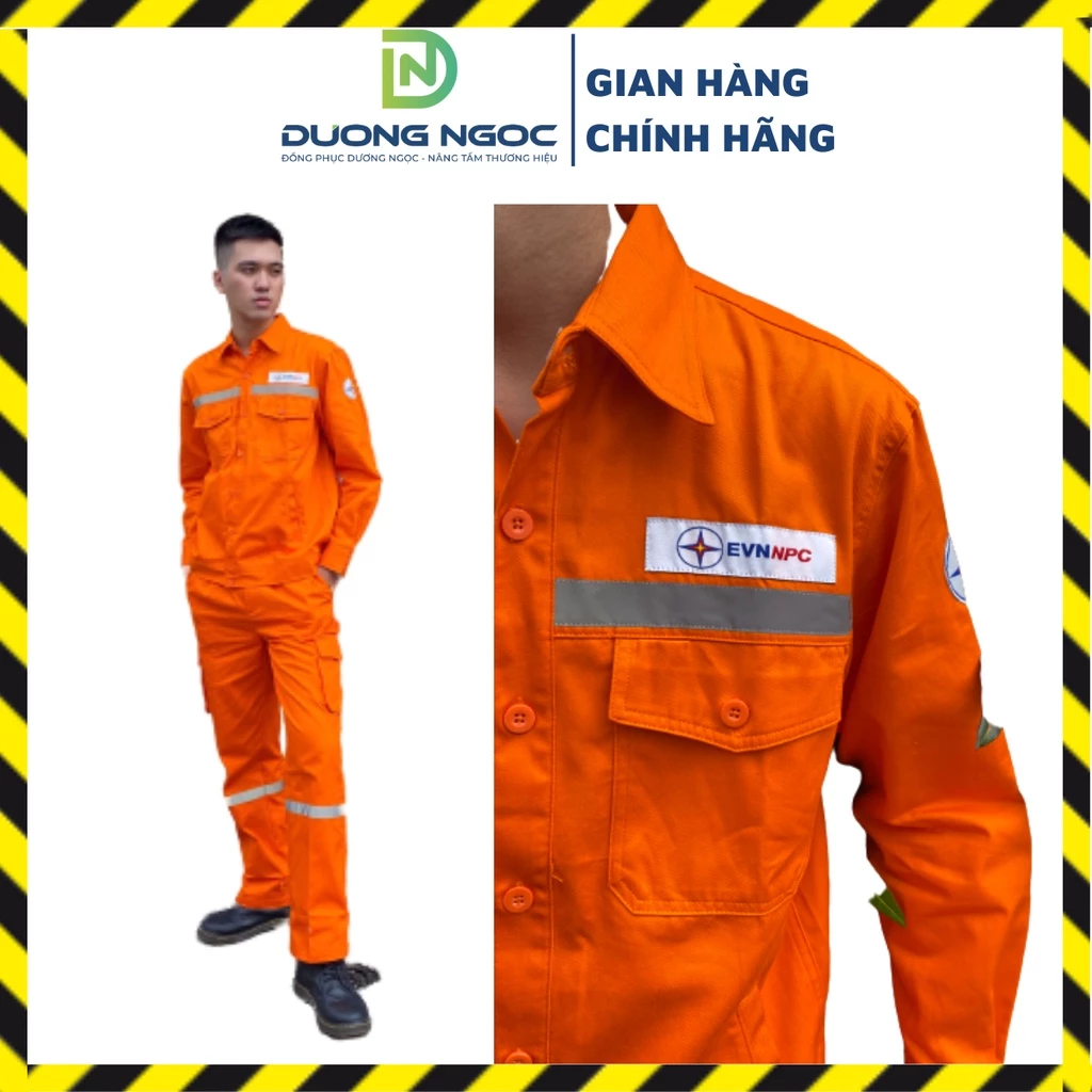 Quần Áo Điện Lực Đồng Phục Bảo Hộ Logo Tiêu Chuẩn EVN (SPC/NPC ngẫu nhiên) Cao Cấp Vải 100% Cotton