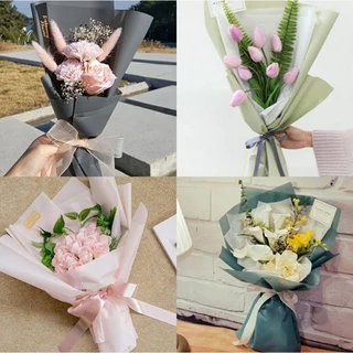 Giấy gói hoa bó hoa bóng mờ đơn sắc Hàn Quốc chống thấm nước