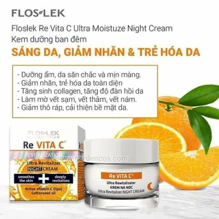 Kem dưỡng sáng, giảm nhăn, trẻ hóa da ban đêm Re VITA C FLOSLEK 50ml