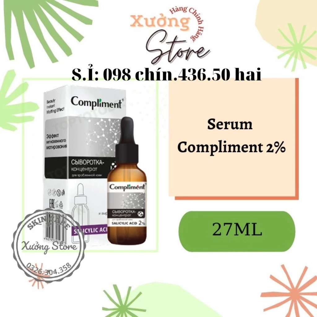 Serum Compliment 2% BHA - Serum Compliment Vitamin C 20% [CHÍNH HÃNG 100%] Cho làn da sáng khỏe sạch mụn