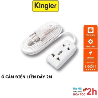 Ổ Cắm Điện - Kingler, Liền Dây Nối Dài 2 m, Cắm 2 Lỗ 2 Chạc Và 3 Chạc, An Toàn, Tiện Dụng Trong Gia Đình, 8608