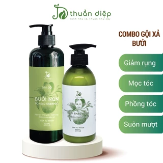 Bộ đôi dầu gội dầu xả bưởi giúp mọc tóc giảm rụng tóc cho tóc mềm mượt chắc khỏe Thuần Diệp