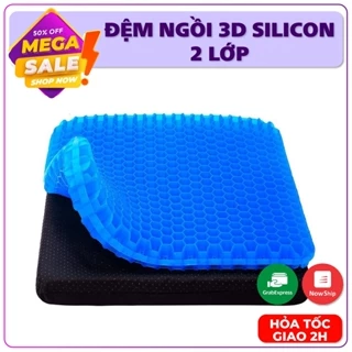 Đệm ngồi 3D thoáng khí lót mông chống đau mỏi silicon cao cấp 2 lớp