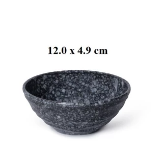 Chén cơm nhựa Melamine vân đá đen CO16