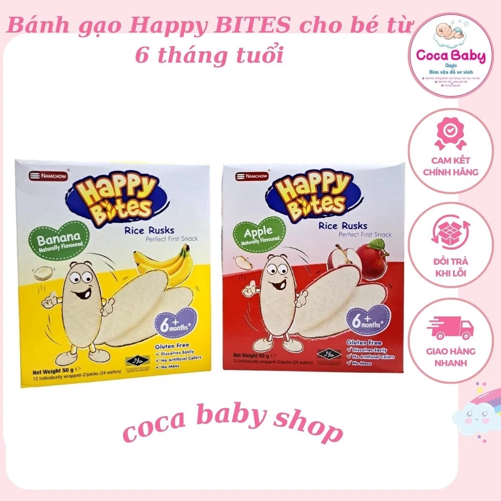 Bánh gạo ăn dặm Happy Bites cho bé từ 6 tháng tuổi