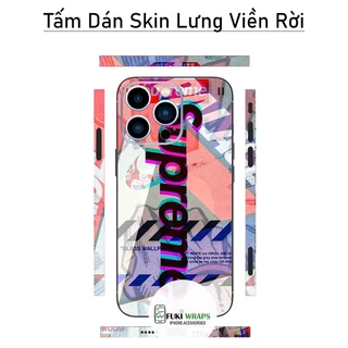 Tấm dán Skin Mặt Sau Supreme FULL VIỀN Dành Cho 13prm , 12prm , 11prm , x, xs, xr , xsm , ip11 , ip12 , ip13 - FukiShop