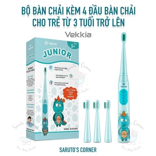 Bộ bàn chải điện và 4 đầu bàn chải cho trẻ từ 3 tuổi Vekkia US