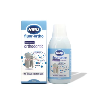 Nước súc miệng HMU Fluor Ortho 250ml dành cho bệnh nhân chỉnh nha niềng răng - Được Sáng Chế Bởi Đại Học Y