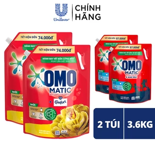 Combo 2 Túi Nước giặt OMO Matic chuyên dụng Cửa Trên 3.6kg/túi