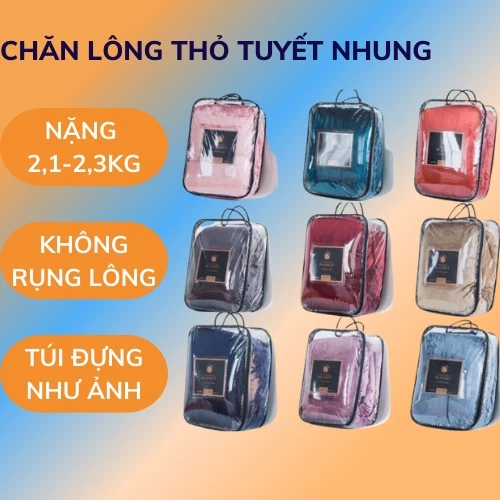 Chăn lông thỏ nhung tuyết, Chăn lông vtv tuyết nhung muji 2m*2m2 nặng 2.2kg