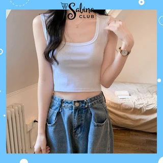 Áo Ba Lỗ Nữ Dáng Croptop Màu Trơn Phong Cách Hàn Ms.X9