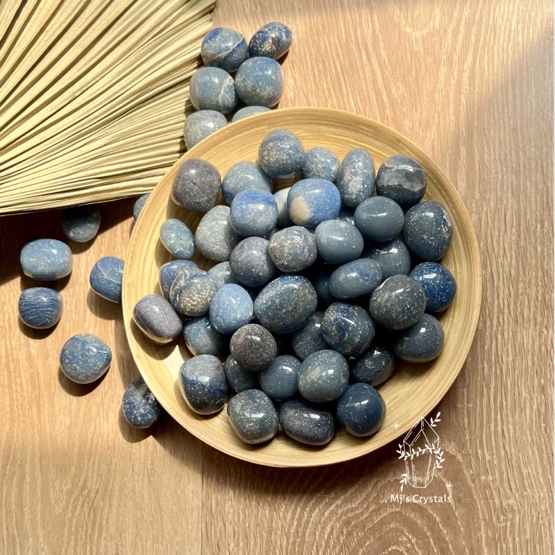 Đá thanh tẩy Tumble Blue Aventurine sưu tầm, trang trí, thanh tẩy tarot, reiki, thiền định