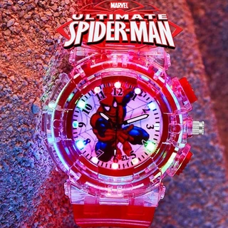 Đồng Hồ Đeo Tay Có Đèn led Hình spiderman / hello kitty Cho Bé