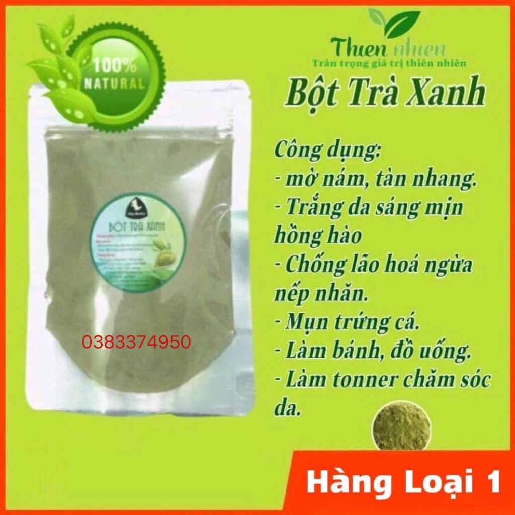 bột trà xanh nguyên chất gói 100gram