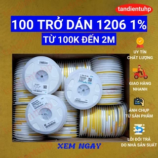 Trở dán 1206 1% từ 100K đến 2M 100 con một gói (25 con một dây x 4 dây)