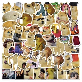 Set 50 sticker hình dán meme Doge hài hước chống thấm nước