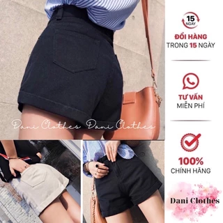 Quần shorts đùi kaki jeans LẬT LAI lưng cao - hình sàn chụp thật - B5U045