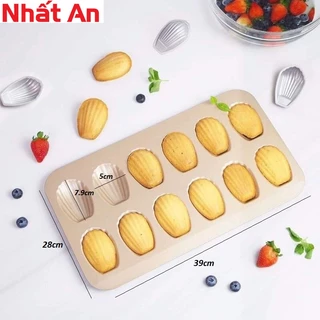 Khuôn vỏ sò chống dính cho bánh Madeleine 12 bánh