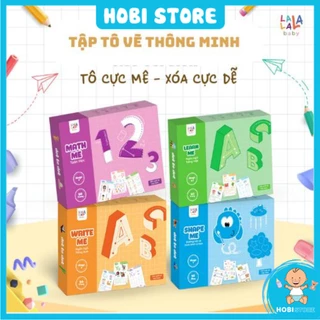 [Tặng bút] Tập tô vẽ thông minh xóa được Lalala Baby - Giáo dục toàn diện Montessori cho bé từ 1 - 6 tuổi - Hobi Store