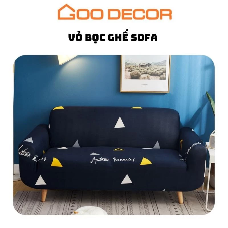 Bọc sofa họa tiết autumn, bọc ghế sofa đơn, chữ L vải thun sữa co giãn - GOO Decor