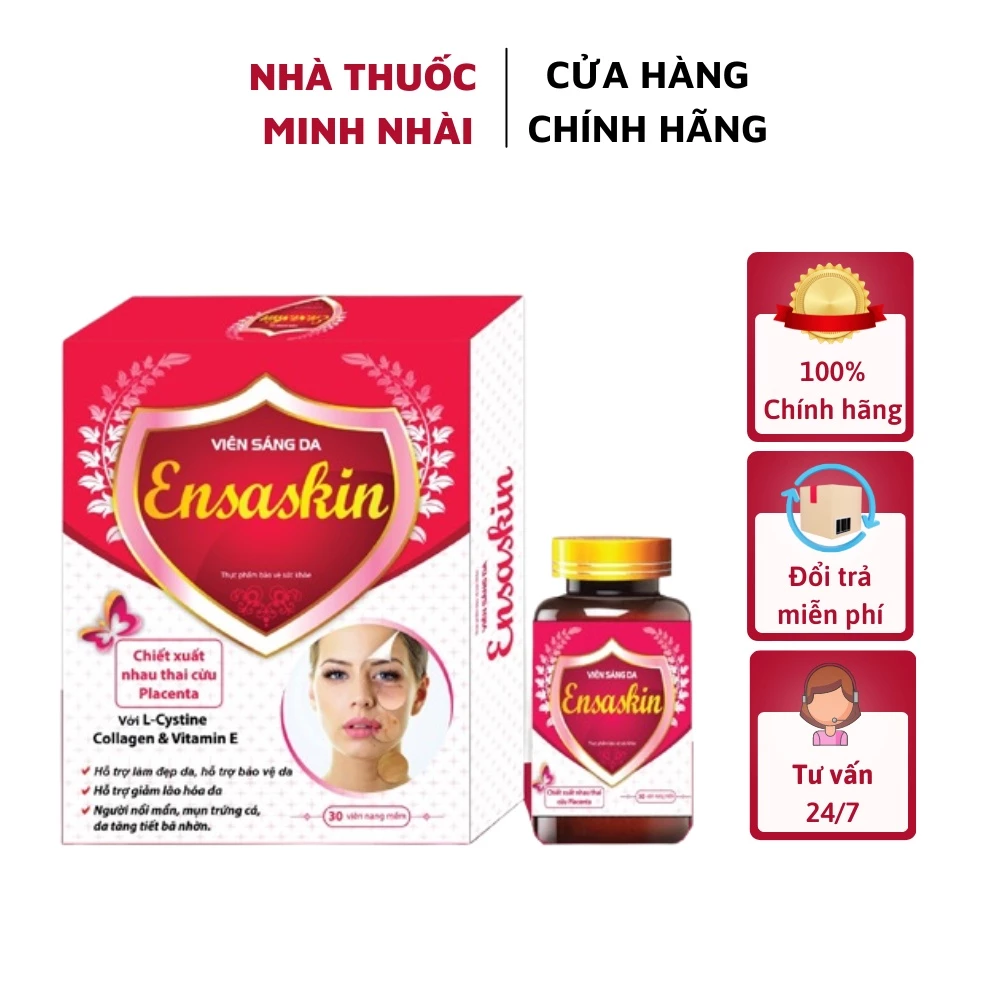 Viên sáng da Ensaskin hỗ trợ làm đẹp, bảo vệ da, ngăn ngừa lão hóa