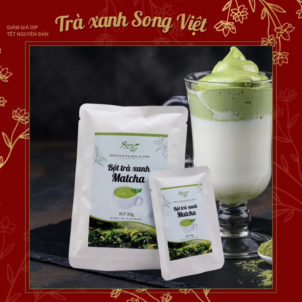 Matcha Trà xanh pha chế, làm bánh Song Việt gói 50Gram