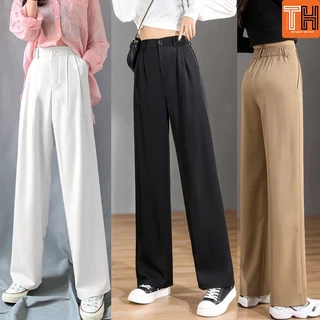 Quần Ống Rộng Lưng Thun Sau Ống Suông Culottes Lưng Cao Siêu Hót Mã 13