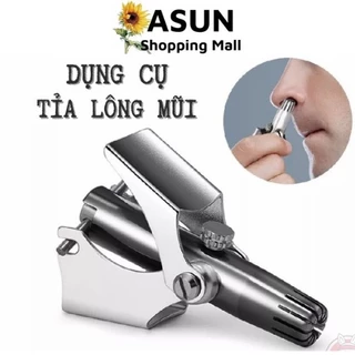 Dụng Cụ Cắt Tỉa Lông Mũi Thông Minh Bằng Thép Cao Cấp Không Gỉ An Toàn, Vệ Sinh (Có Hộp Đựng & Cọ Quét)