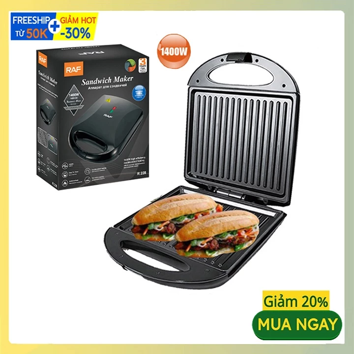 Máy nướng bánh mì đôi 1400W chính hãng HAEGER RAF