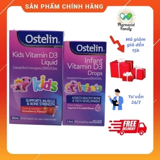 Vitamin D3 [ÚC] Ostelin kid liquid 20ml và Ostelin Infant Drop 2,4ml bổ sung cho trẻ