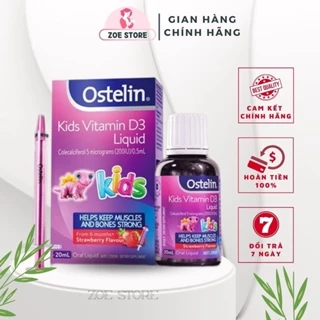 (Date 2025) Vitamin D3 OSTERLIN Liquid 20ml xilanh bổ sung cho bé