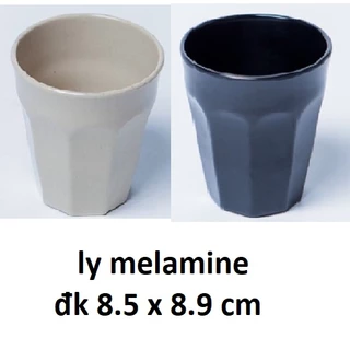 Bộ 10 Ly uống nước trà đá nhựa  melamine đen bóng / nâu bóng / trắng bóng - Ø 8.5 x 8.9 cm cao